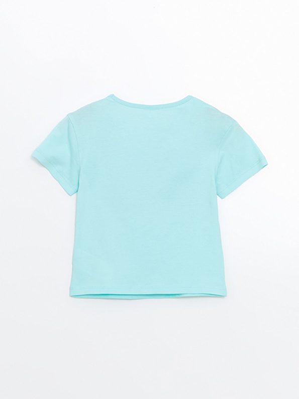 LCW Kids Turquoise Printed Crew Neck T-Shirt