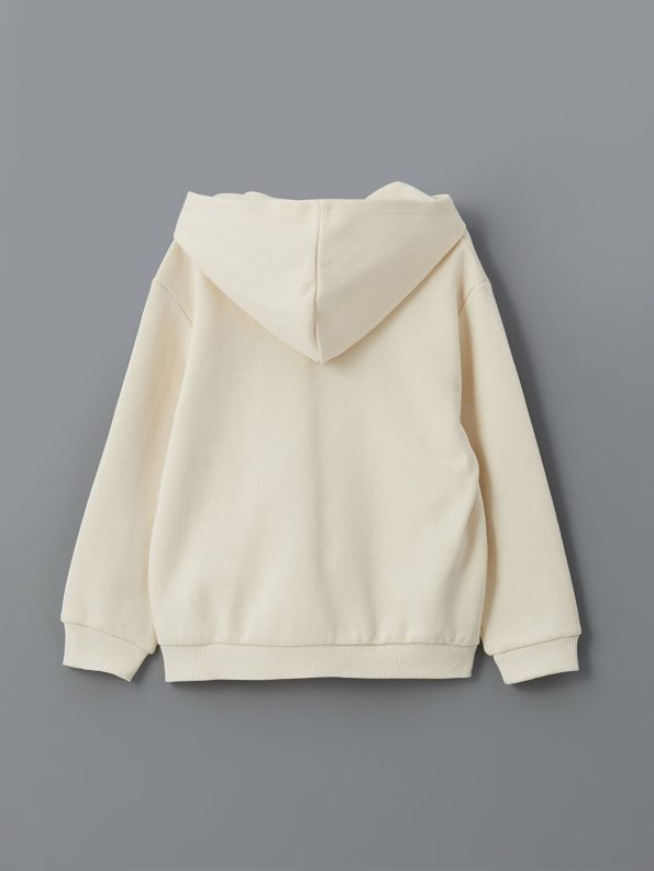 LCW Kids Beige Hooded Zip-Up Sweatshirt for Boys