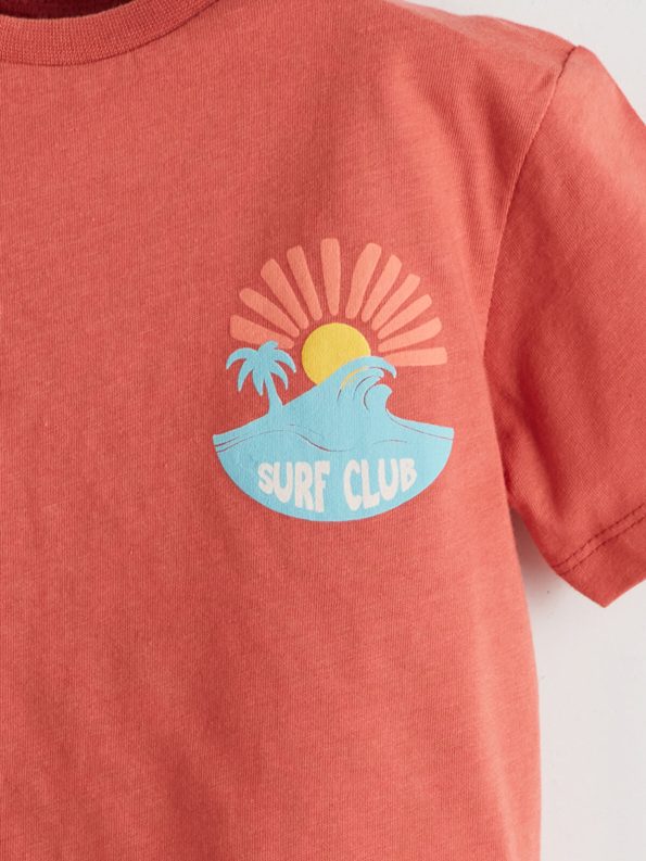 LCW ECO Brown Printed Crew Neck T-Shirt for Boys