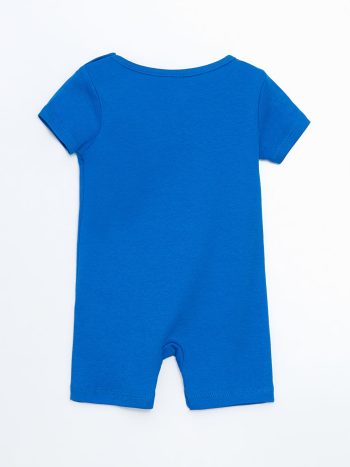 LCW ECO Blue Crew Neck Cotton Baby Boys' Romper