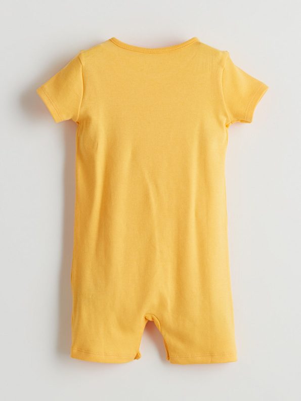 LCW ECO Orange Printed Short Sleeve Baby Romper