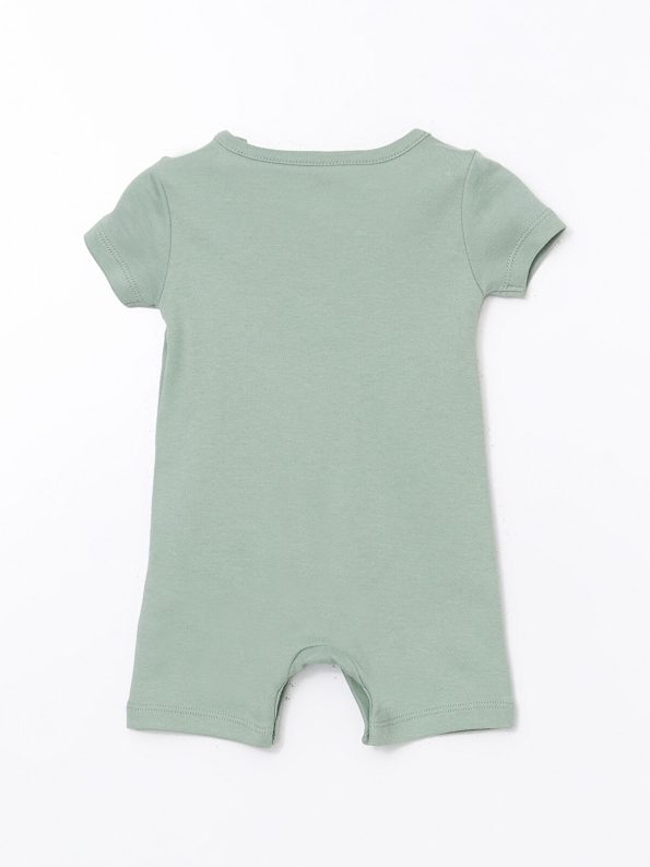 LCW ECO Green Dinosaur Print Short Sleeve Baby Romper
