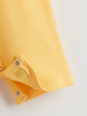 LCW ECO Yellow Short Sleeve Printed Baby Boy Romper