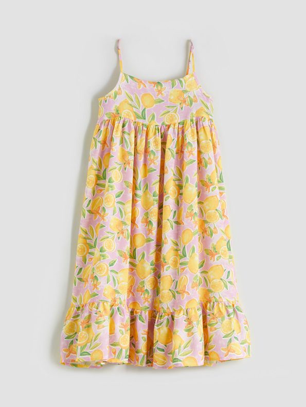 LCW Kids Pink Square Neck Dress for Girls