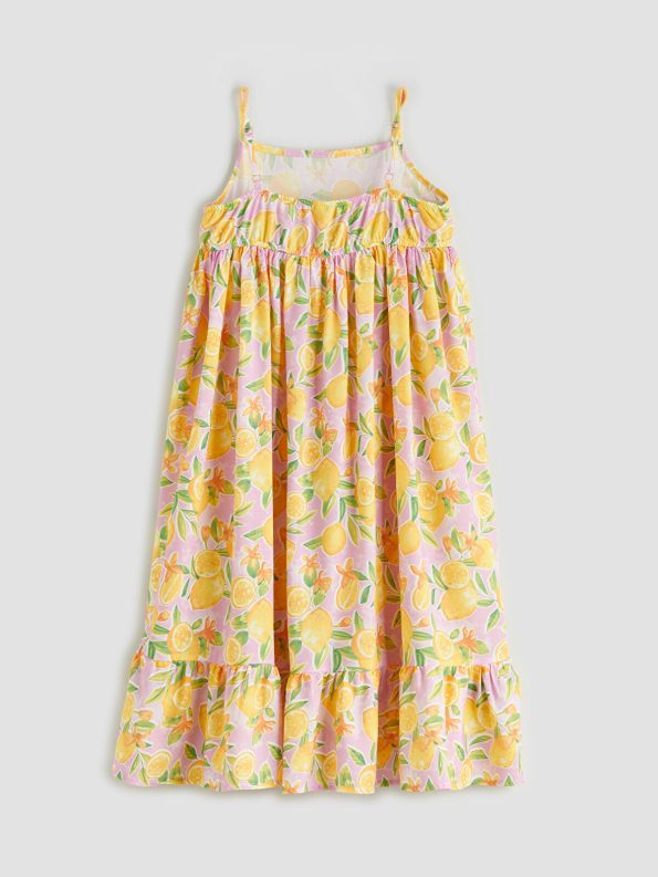 LCW Kids Pink Square Neck Dress for Girls