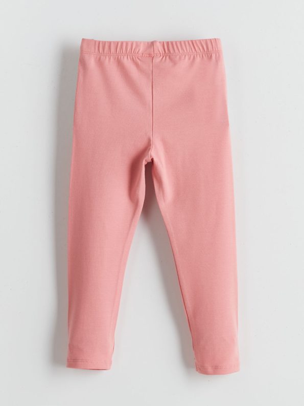 LCW Kids Pink Elastic Waist Basic Leggings for Girls