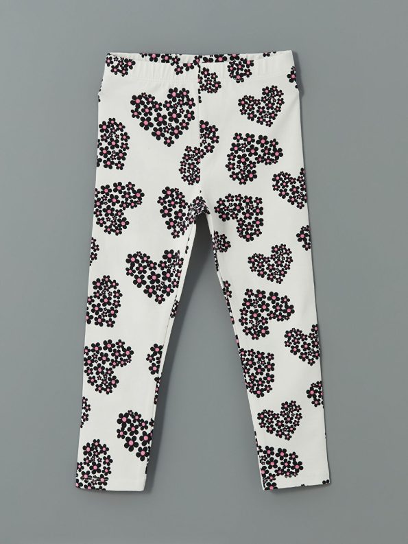 LCW Kids Black Elastic Waist Printed Leggings Set for Girls