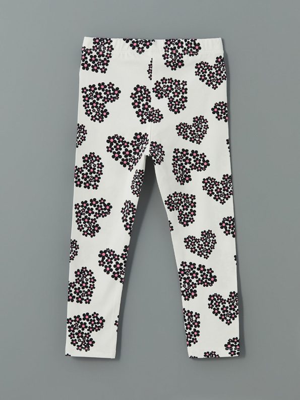 LCW Kids Black Elastic Waist Printed Leggings Set for Girls