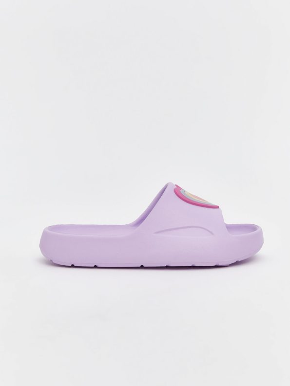 LCW STEPS Purple Heart Print Girls' Slippers