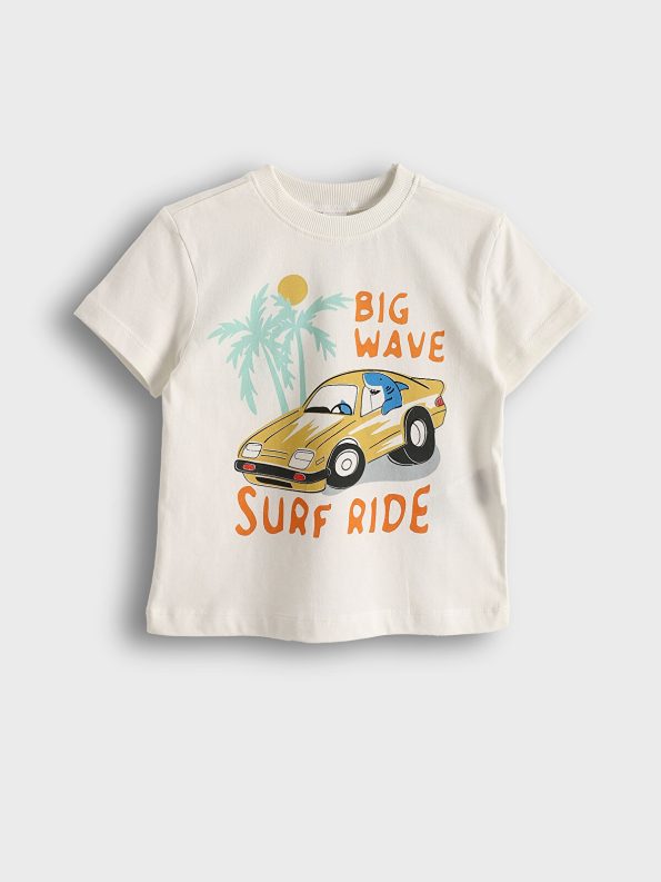 LCW Kids Orange Printed Boys' T-Shirt Set