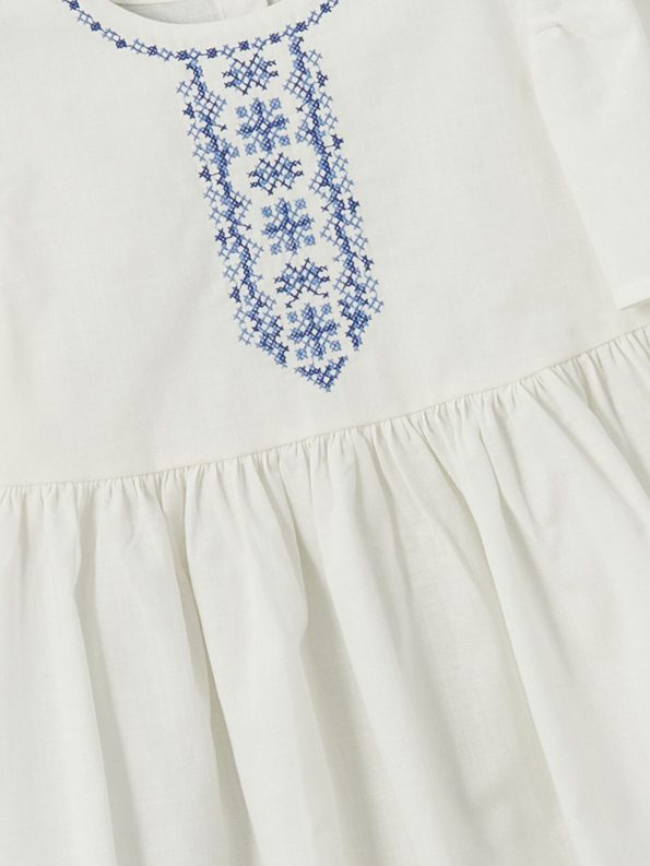 LCW Kids Cream Cotton Blend Dress for Girls