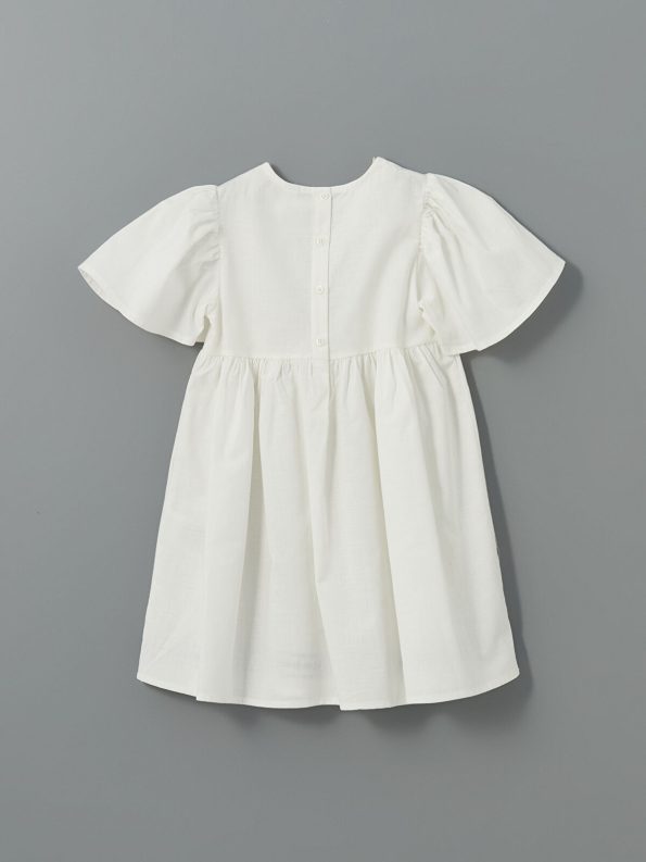 LCW Kids Cream Cotton Blend Dress for Girls
