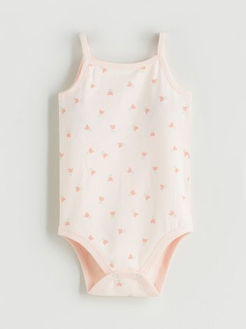 Scoop Neck Sleeveless Printed Baby Girl Dress Set
