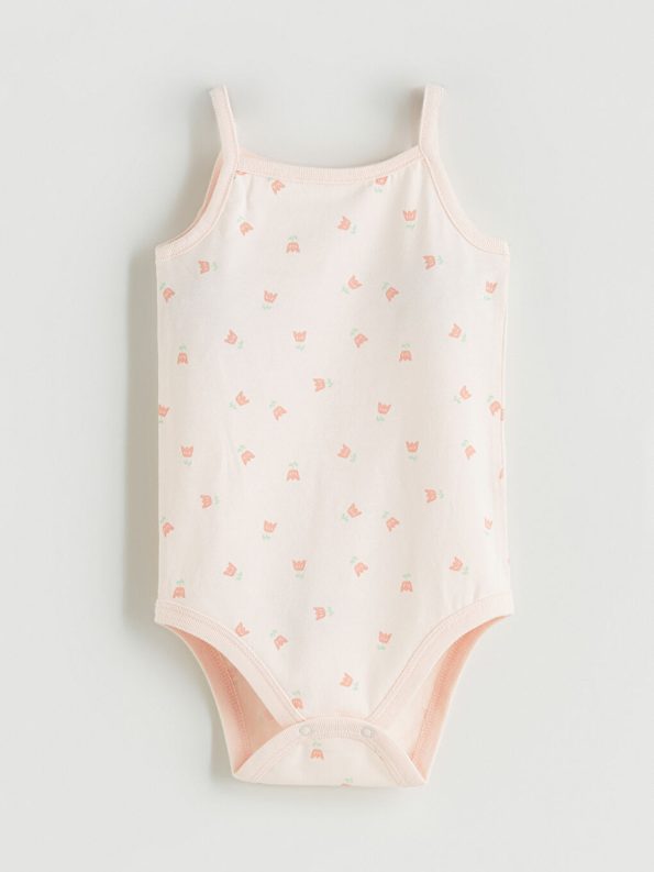Scoop Neck Sleeveless Printed Baby Girl Dress Set