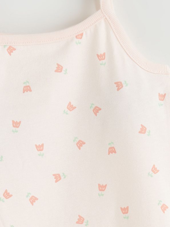 Scoop Neck Sleeveless Printed Baby Girl Dress Set