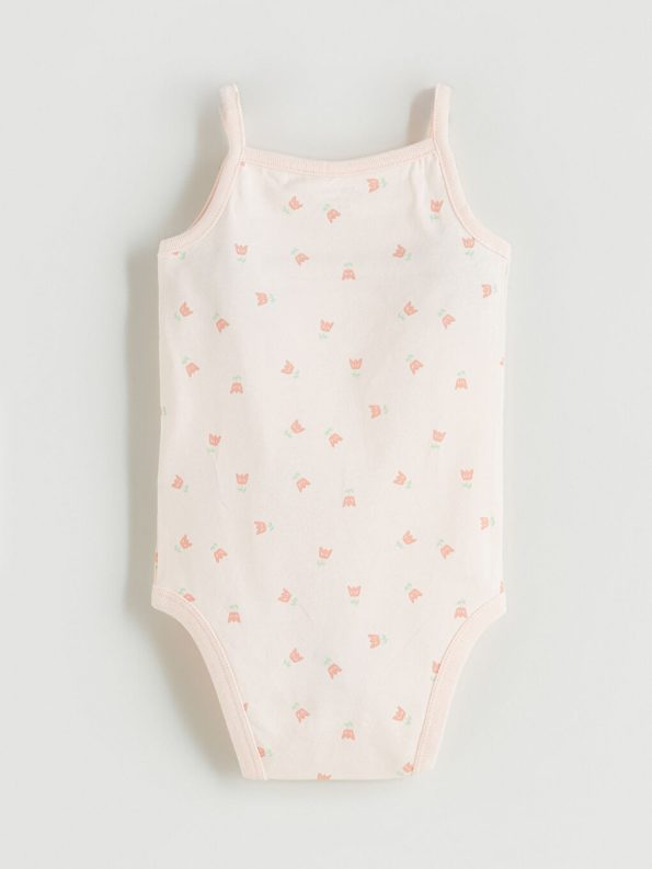 Scoop Neck Sleeveless Printed Baby Girl Dress Set