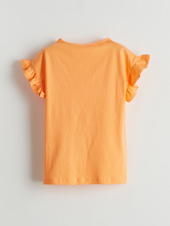 LCW Kids Orange Printed T-Shirt for Girls