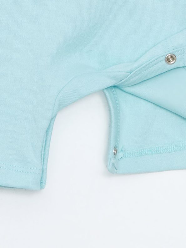 LCW ECO Turquoise Printed Short Sleeve Baby Romper