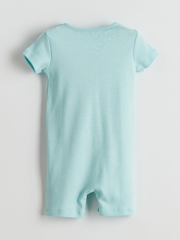 LCW ECO Turquoise Short Sleeve Cotton Baby Boys' Romper
