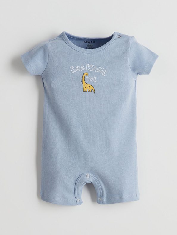 LCW ECO Lilac Giraffe Print Baby Boy Romper