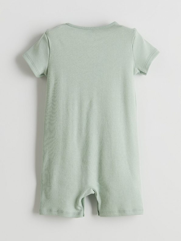 LCW ECO Green Printed Short Sleeve Baby Bodysuit