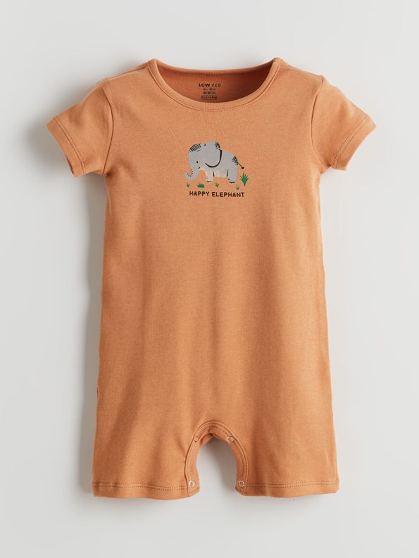 LCW ECO Brown Printed Baby Boy Romper