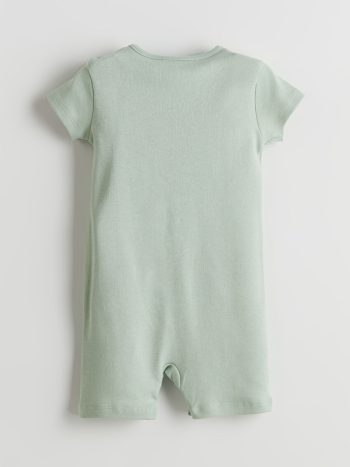 LCW ECO Green Printed Crew Neck Baby Boys' Jumpsuit