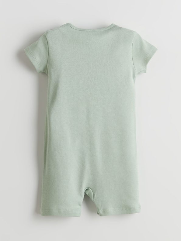 LCW ECO Green Printed Crew Neck Baby Boys' Jumpsuit
