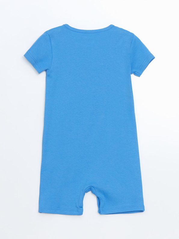 LCW ECO Blue Crew Neck Cotton Baby Boy Romper