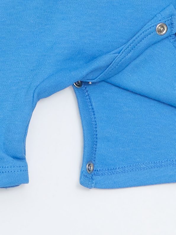 LCW ECO Blue Crew Neck Cotton Baby Boy Romper