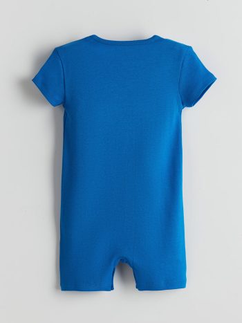 LCW ECO Blue Printed Short Sleeve Baby Bodysuit