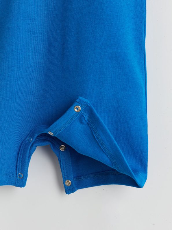 LCW ECO Blue Printed Short Sleeve Baby Bodysuit