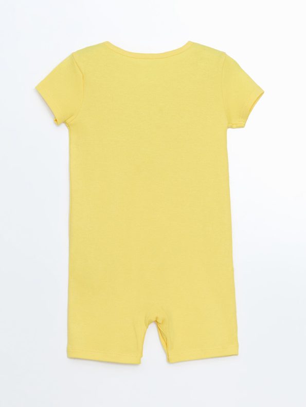 LCW ECO Yellow Printed Baby Boy Romper
