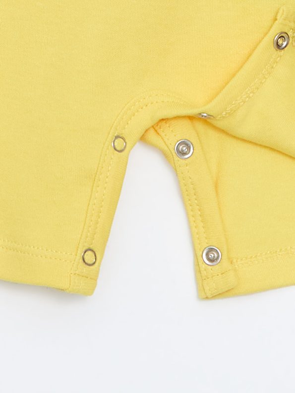 LCW ECO Yellow Printed Baby Boy Romper
