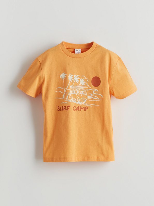 LCW ECO Yellow Crew Neck Printed Boys' T-Shirt