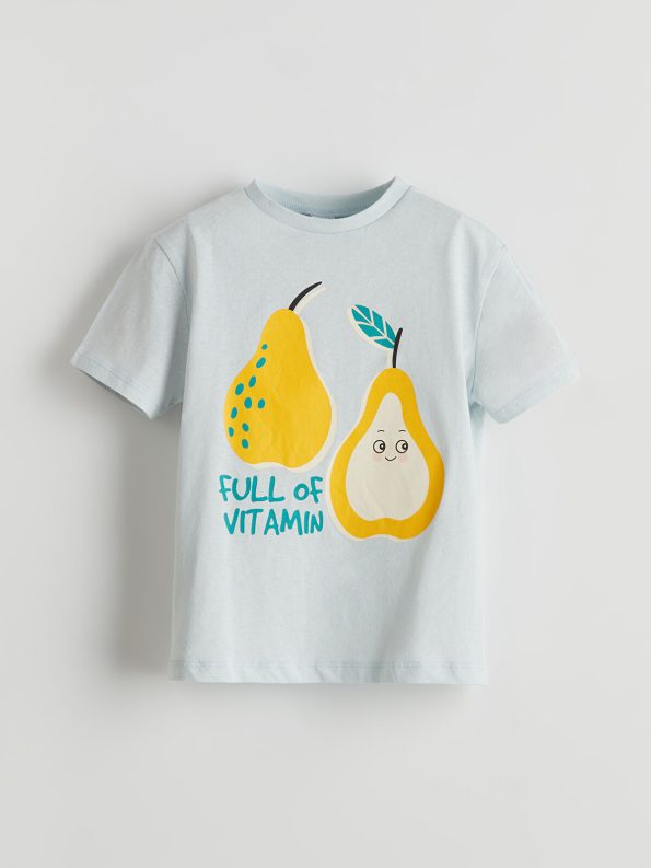 LCW ECO Blue Pear Print Boys' T-Shirt