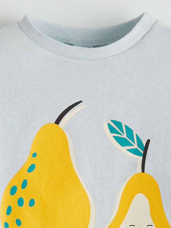 LCW ECO Blue Pear Print Boys' T-Shirt