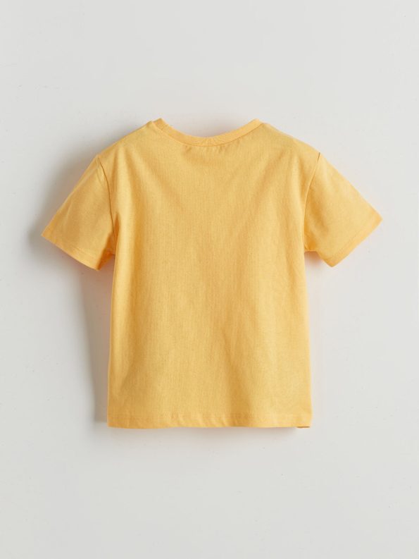 LCW ECO Yellow Crew Neck Printed Boys T-Shirt