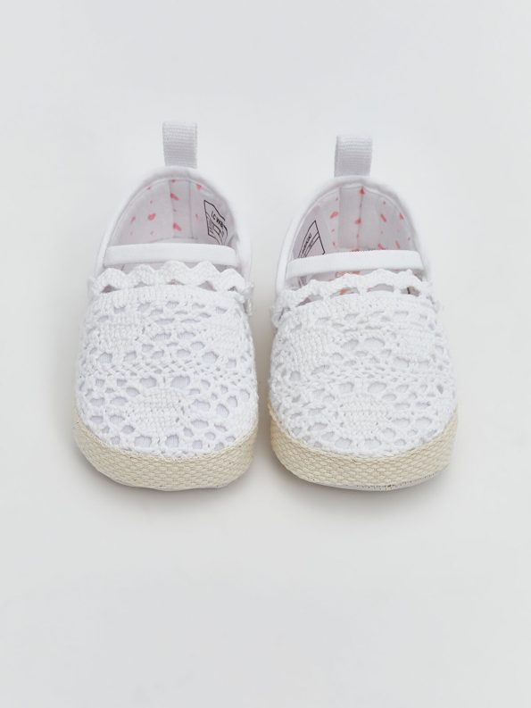 LCW STEPS White Lace Detail Baby Girl First Step Shoes