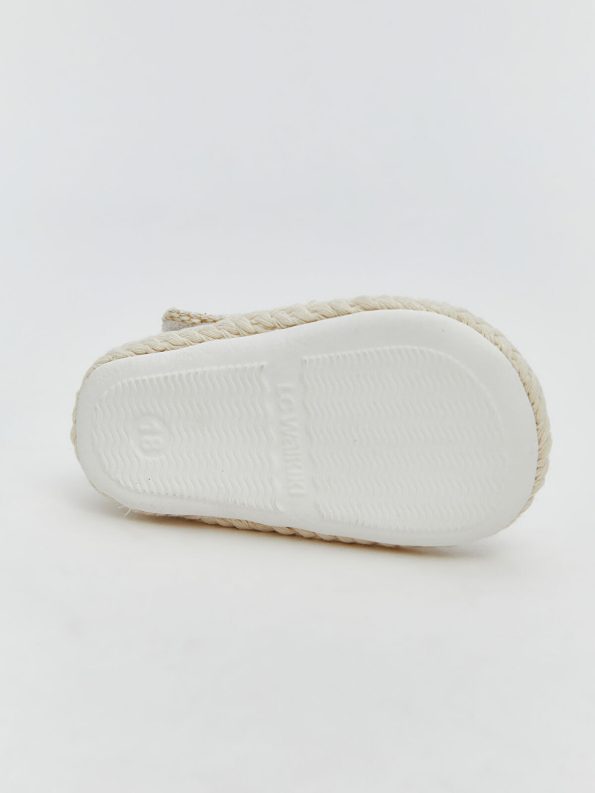LCW STEPS Beige Straw Sole Velcro Baby Girl First Steps Shoes