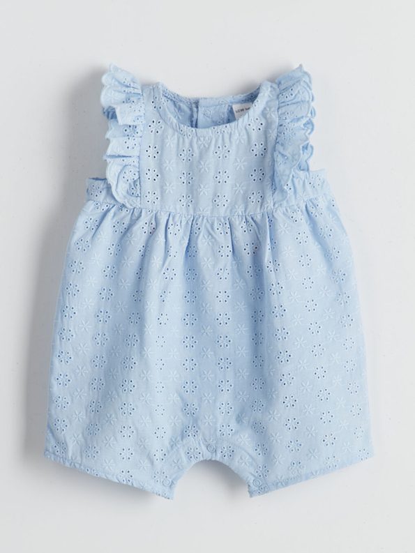 Basic Bicycle Neck Baby Girl Jumpsuit