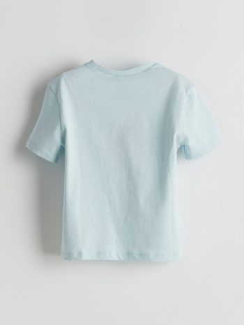 LCW ECO Blue Printed Crew Neck T-Shirt for Boys