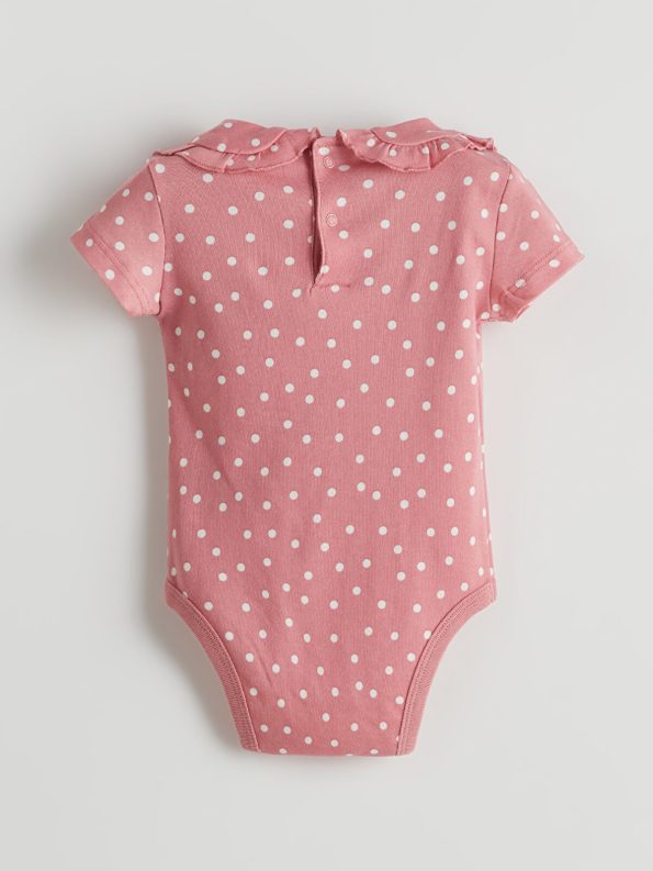 LCW Baby Pink Ruffled Collar Bodysuit