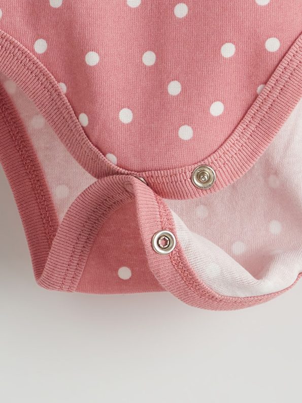 LCW Baby Pink Ruffled Collar Bodysuit
