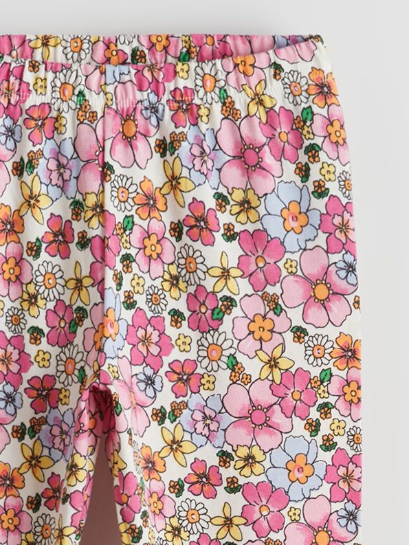 LCW ECO Pink Floral Print Girls Leggings