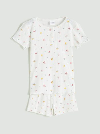 Embroidered Girls' Sleeveless Top Set