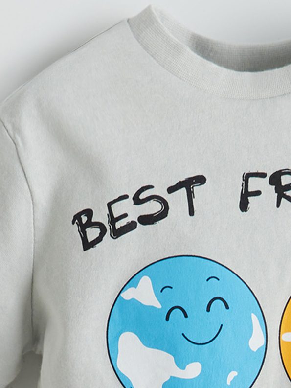 LCW ECO Gray Printed Boys' T-Shirt