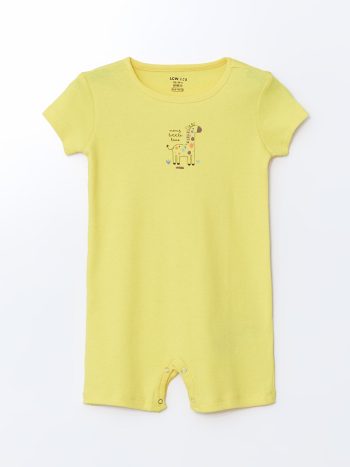 LCW ECO Yellow Printed Short Sleeve Baby Romper
