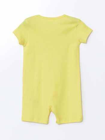LCW ECO Yellow Printed Short Sleeve Baby Romper