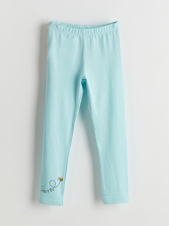 LCW ECO Turquoise Girls' Elastic Waist Leggings 2-Pack